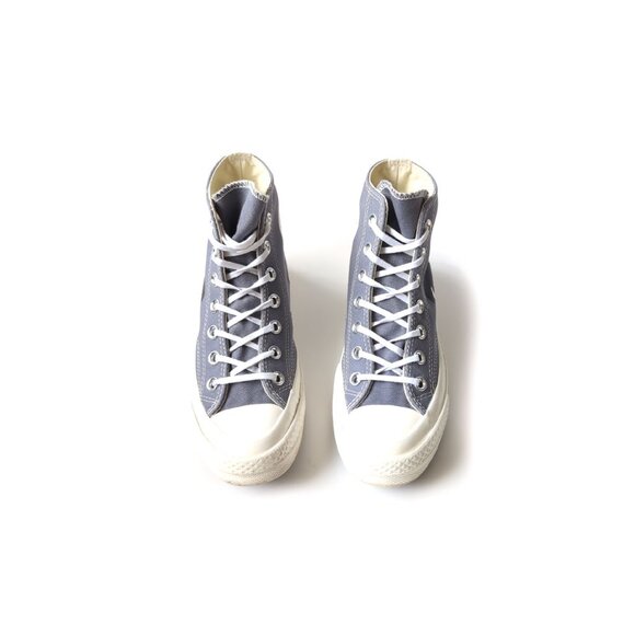 Comme Des Garcons PLAY Gray Converse High Top Sneakers Womens Size 6 - Picture 3 of 9
